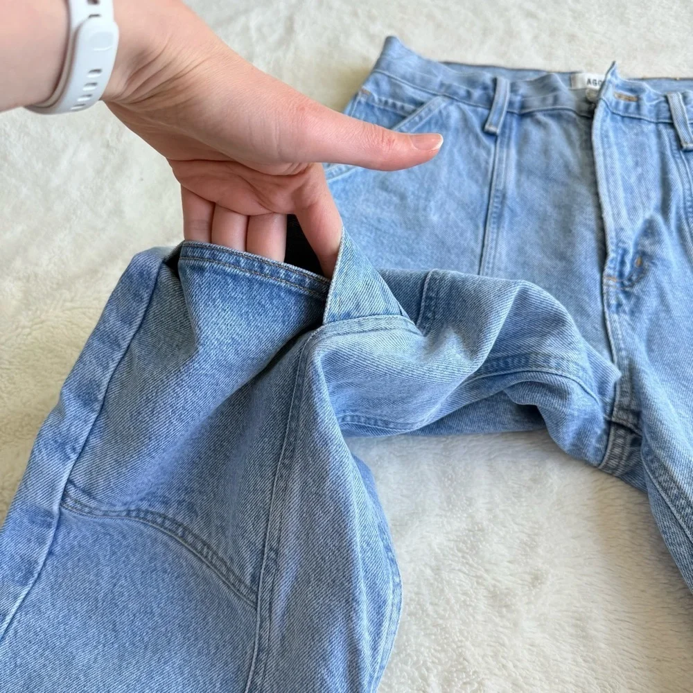 Agolde Cooper Cargo Blue Straight Leg Ankle Jeans 28